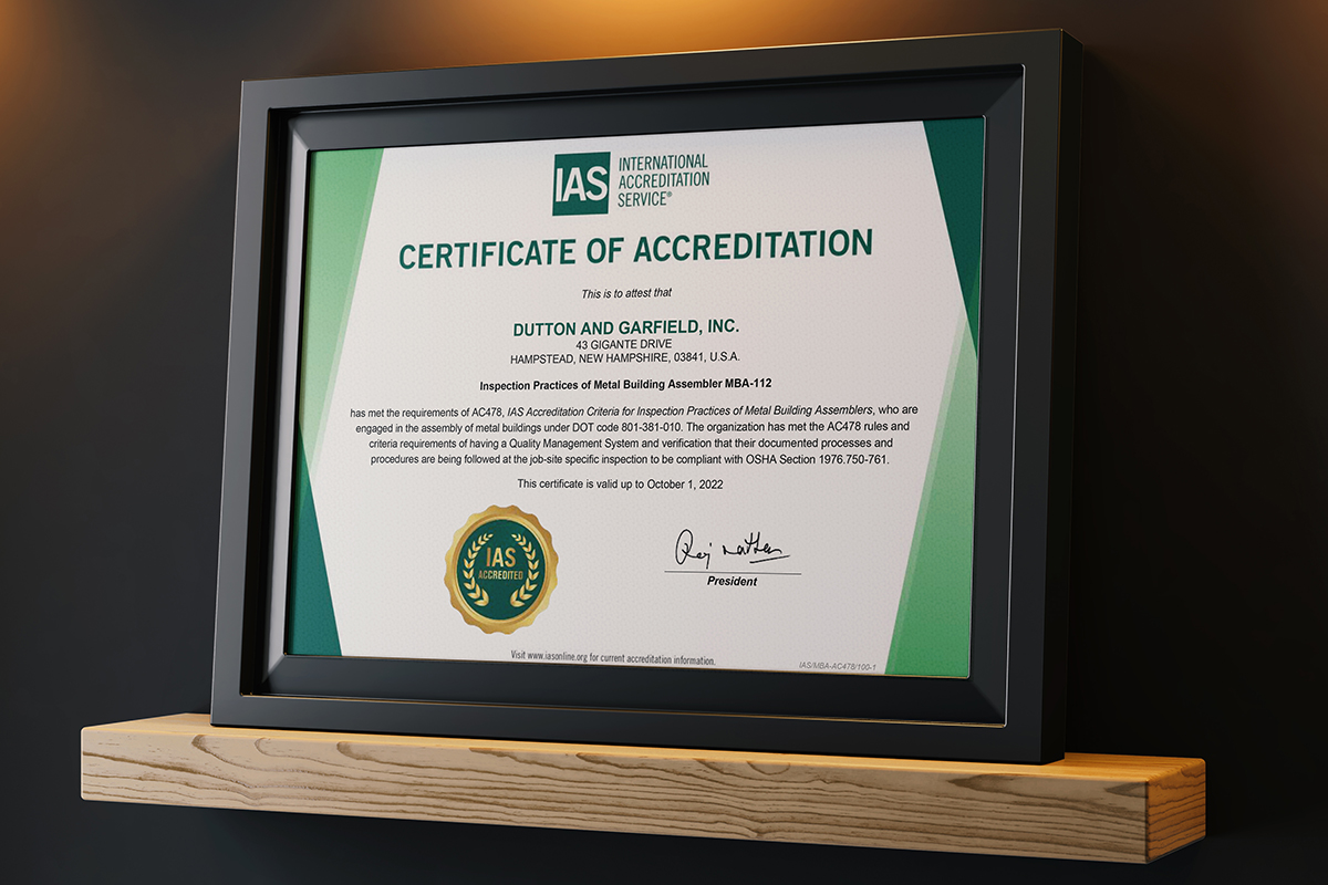 Dutton & Garfield, Inc. Achieves AC478 Accreditation